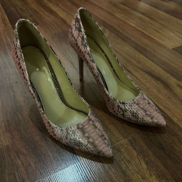 MICHAEL KORS Elegant Pink Snakeskin Stilettos SIZE 7.5 - Picture 1 of 9